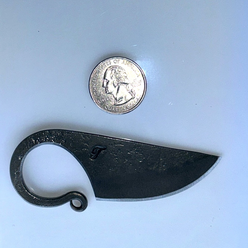 Hand Forged Celtic Cross Knife Black Leather Holder Stainless Steel Necklace - Picture 9 of 10